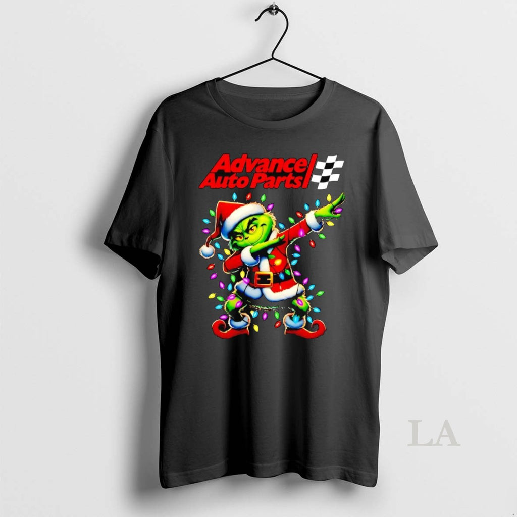 Original Santa Grinch Dabbing Advance Auto Parts Christmas Light Shirt Hoodie Sweatshirt | PurePodTees.com