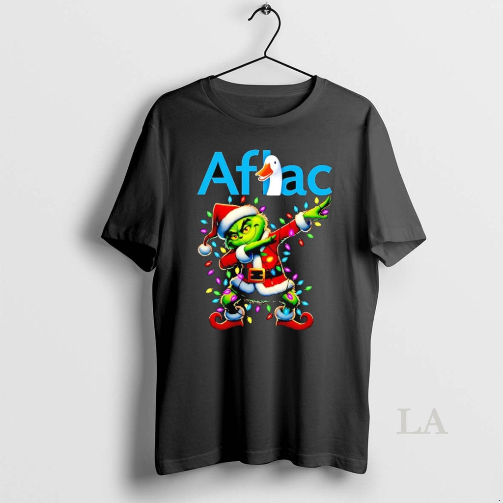 Original Santa Grinch Dabbing Aflac Christmas Light Shirt Hoodie Sweatshirt | PurePodTees.com