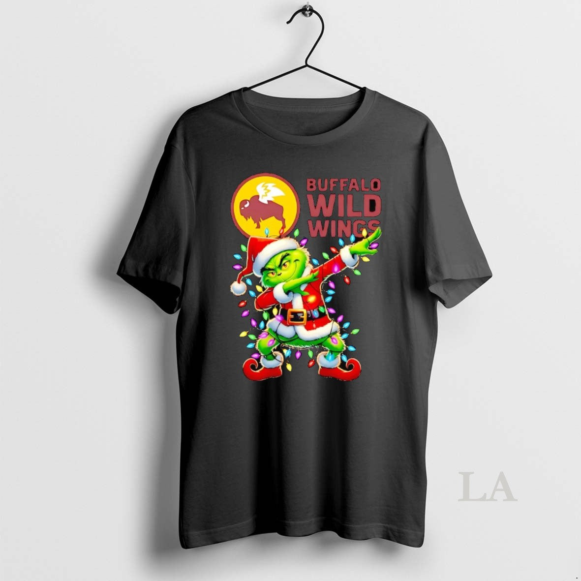 Original Santa Grinch Dabbing Buffalo Wild Wings Christmas Light Shirt Hoodie Sweatshirt | PurePodTees.com