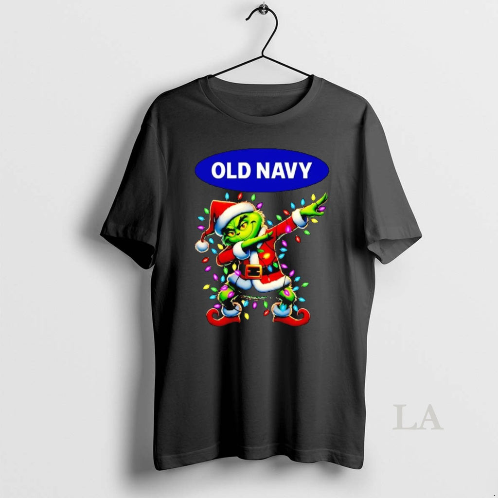 Original Santa Grinch Dabbing Old Navy Christmas Light Shirt Hoodie Sweatshirt | PurePodTees.com