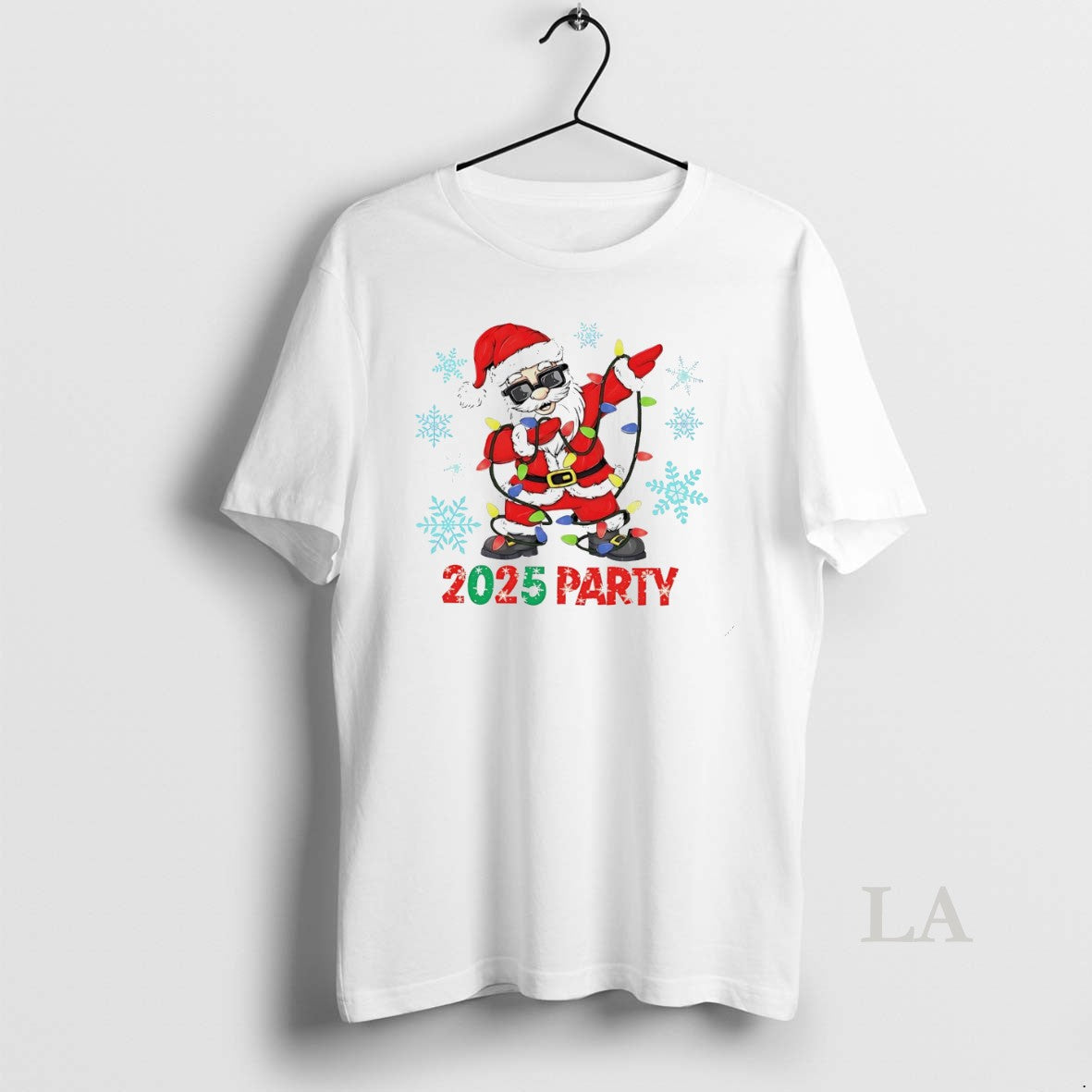 Original Santa Dabbing Lights 2025 Party Christmas White Shirt Hoodie Sweatshirt | PurePodTees.com