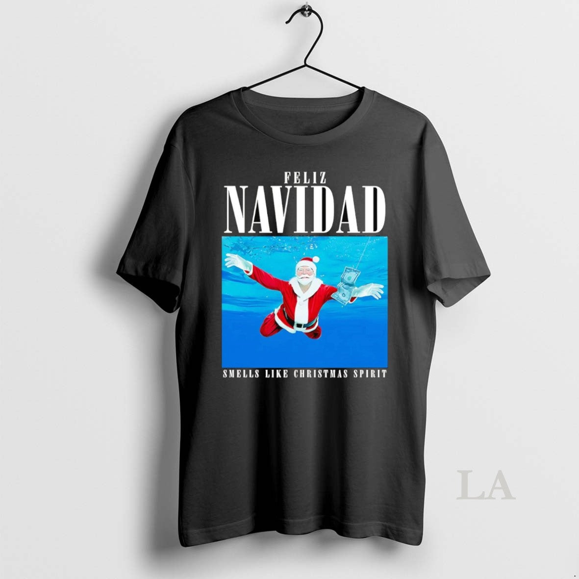 Original Santa Feliz Navidad Smells Like Christmas Spirit Shirt Hoodie Sweatshirt | PurePodTees.com