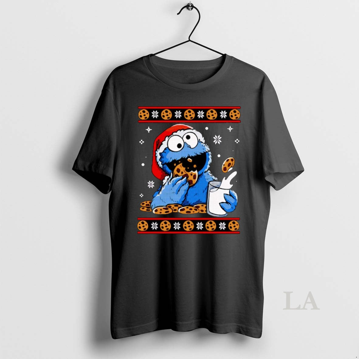 Original Santa Hat Cookie Monster Ugly Christmas 2025 Shirt Hoodie Sweatshirt | PurePodTees.com