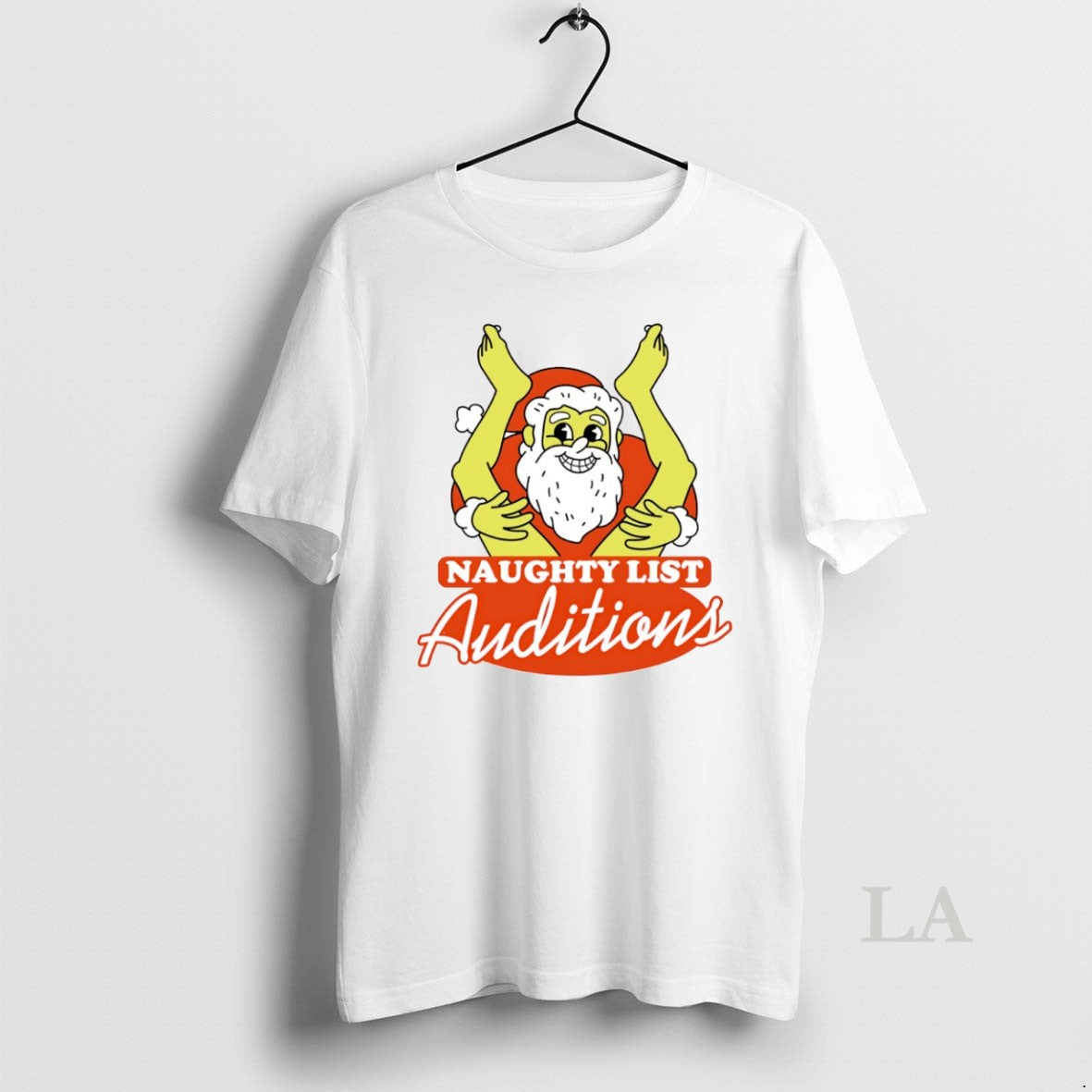 Original Santa Naughty List Auditions Funny Circle Shirt Hoodie Sweatshirt | PurePodTees.com