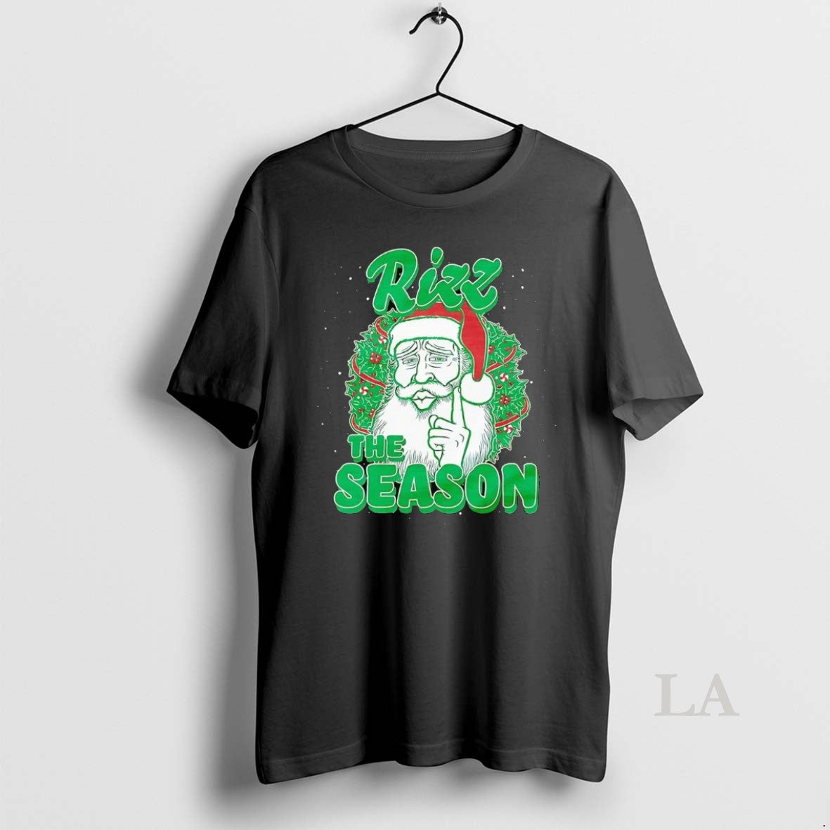 Original Santa Rizz The Season Christmas Wreath Shirt Hoodie Sweatshirt | PurePodTees.com