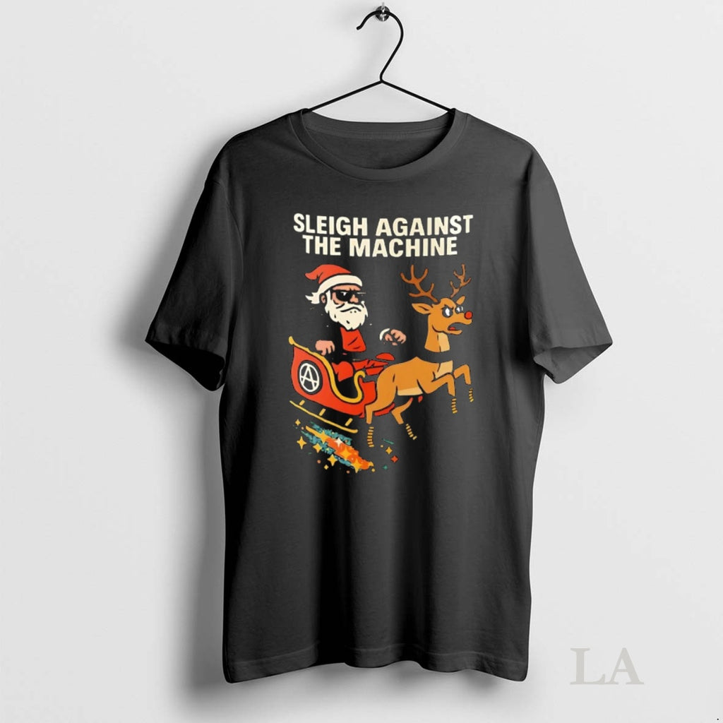 Original Santa Sleigh Against The Machine Christmas Shirt Hoodie Sweatshirt | PurePodTees.com