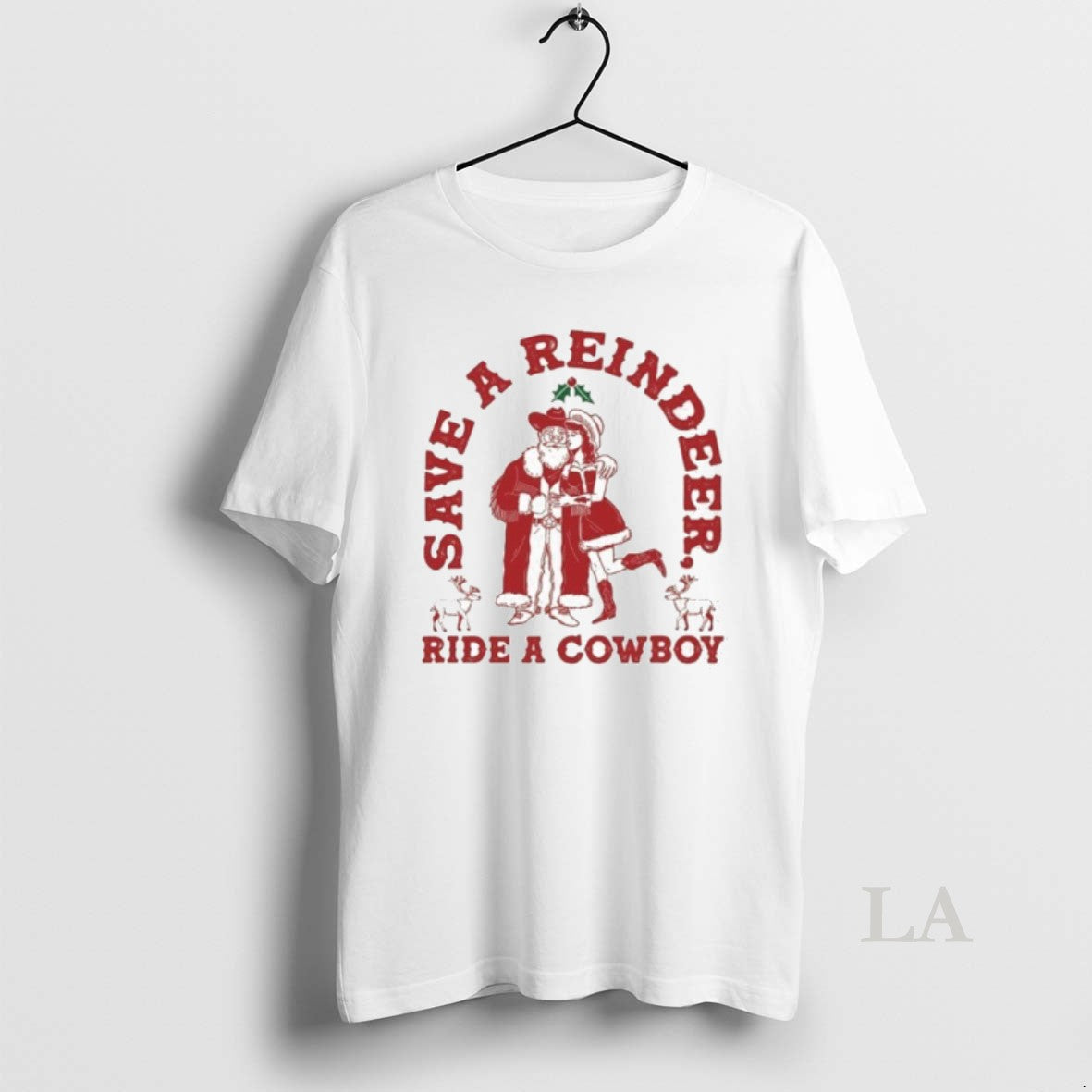 Original Save A Reindeer Ride A Cowboy Ugly Shirt Hoodie Sweatshirt | PurePodTees.com