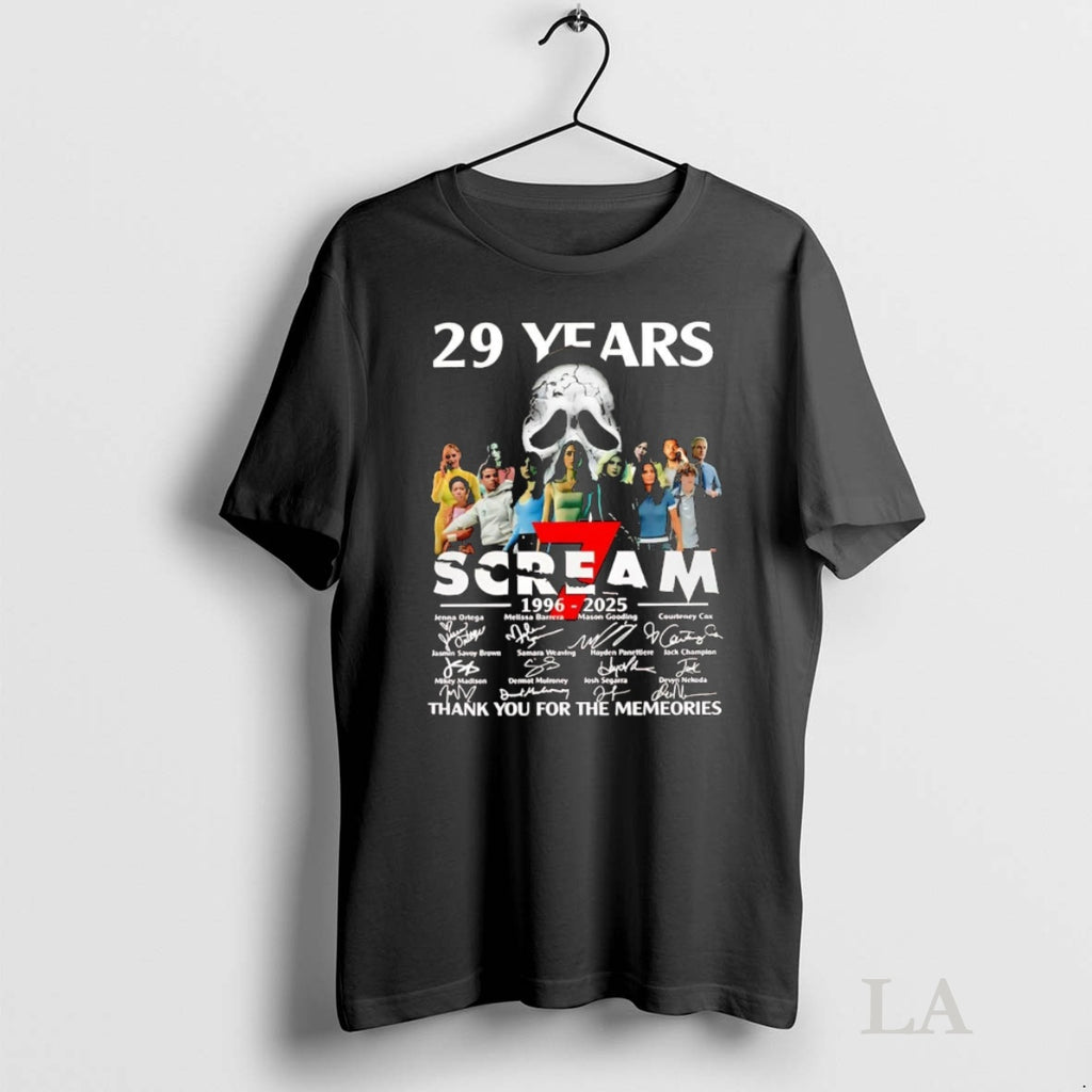 Original Scream 7 29 Years 1996 2025 Thank You For The Memories Signatures Shirt Hoodie Sweatshirt | PurePodTees.com