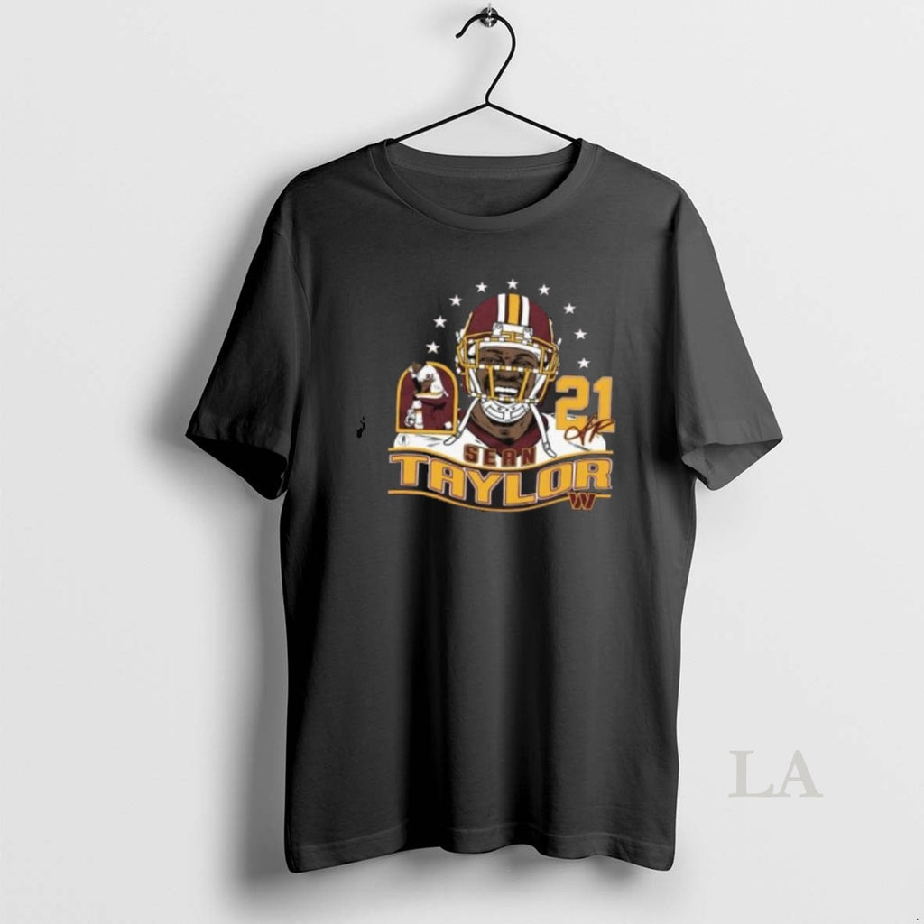 Original Sean Taylor Burgundy Washington Commanders Retired Player Classic Caricature
