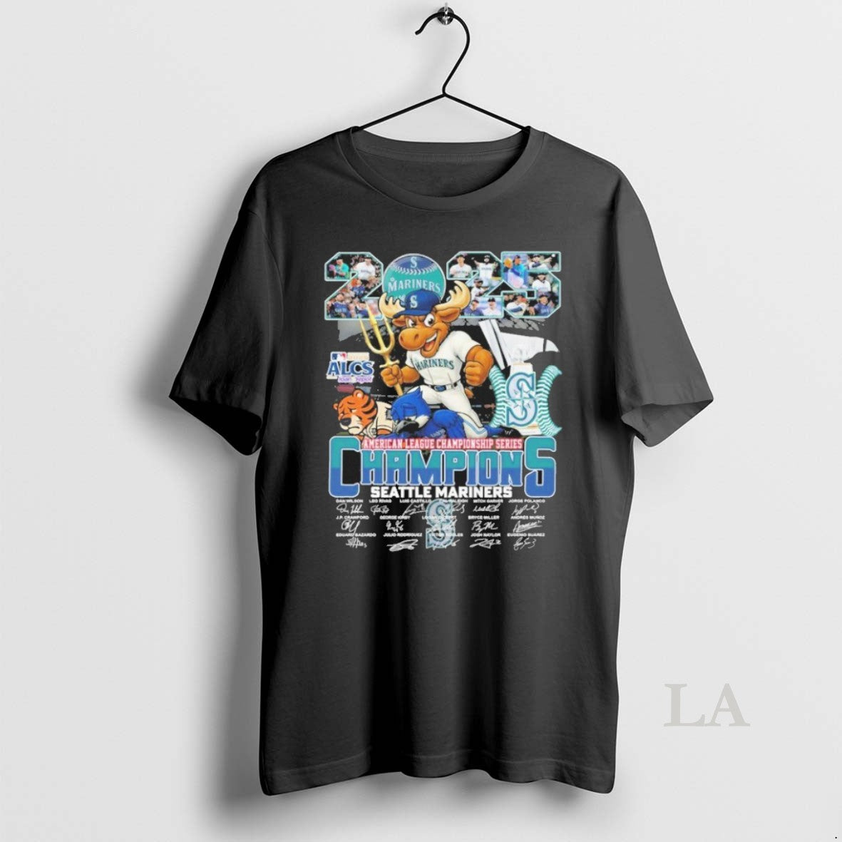 Original Seattle Mariners Mascot American League Champions 2025 Signatures Shirt Hoodie Sweatshirt | PurePodTees.com