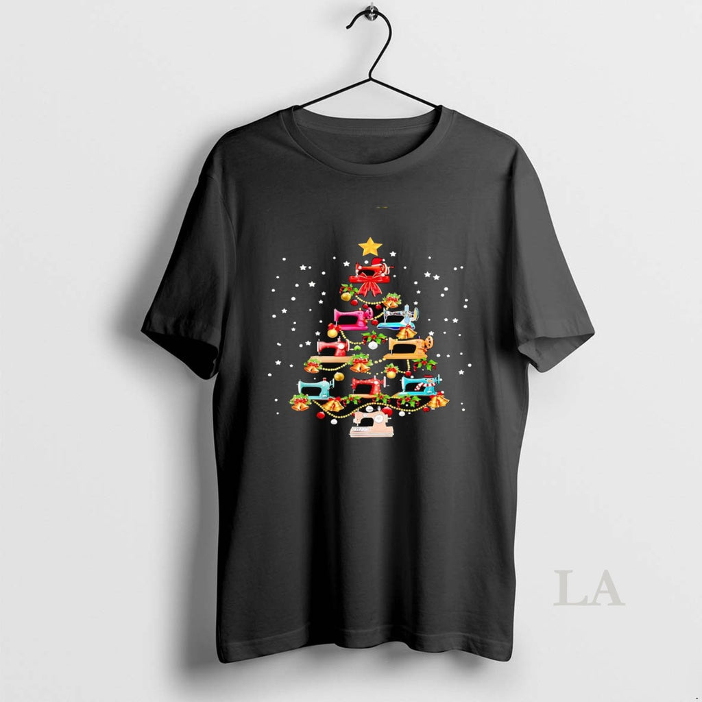Original Sewing Machine Christmas Tree Shirt Hoodie Sweatshirt | PurePodTees.com