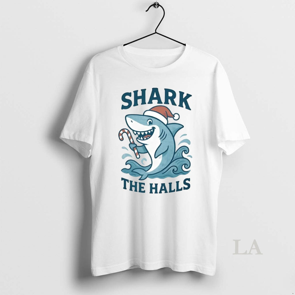Original Shark The Halls Christmas Shirt Hoodie Sweatshirt | PurePodTees.com