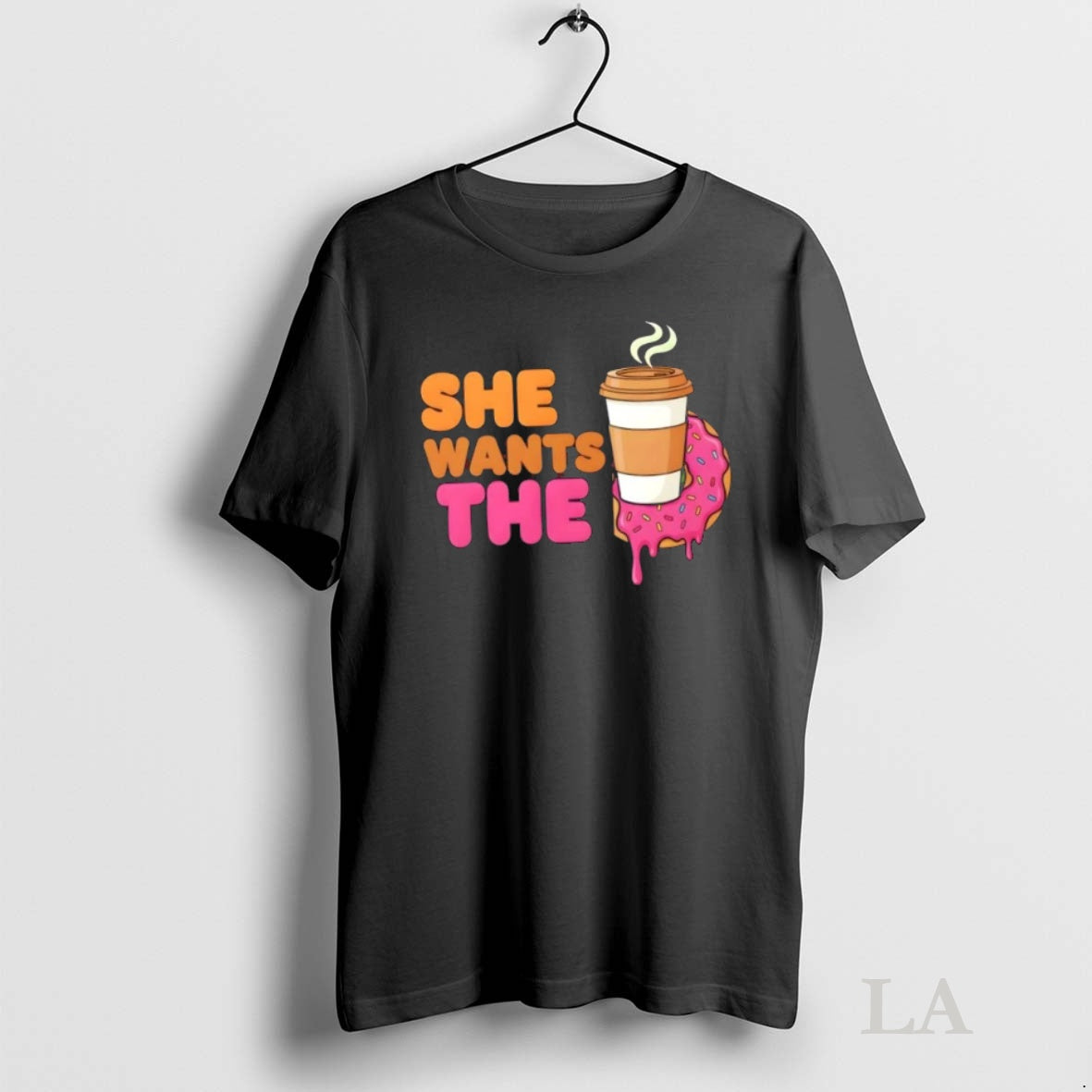 Original She Wants The D Coffee And Donut Pun Shirt Hoodie Sweatshirt | PurePodTees.com