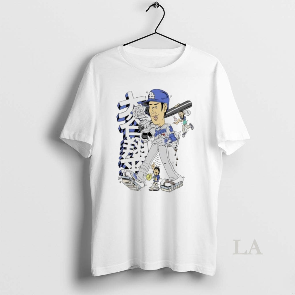 Original Shohei Ohtani 1st 50 50 Season Los Angeles Dodgers Caricature Shirt Hoodie Sweatshirt | PurePodTees.com