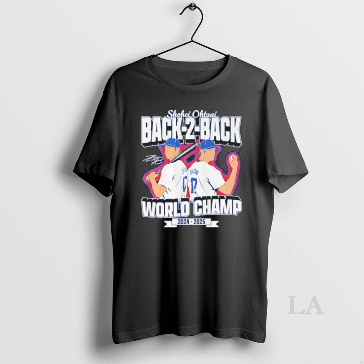 Original Shohei Ohtani Back To Back World Champs 2024 2025 Signature Shirt Hoodie Sweatshirt | PurePodTees.com