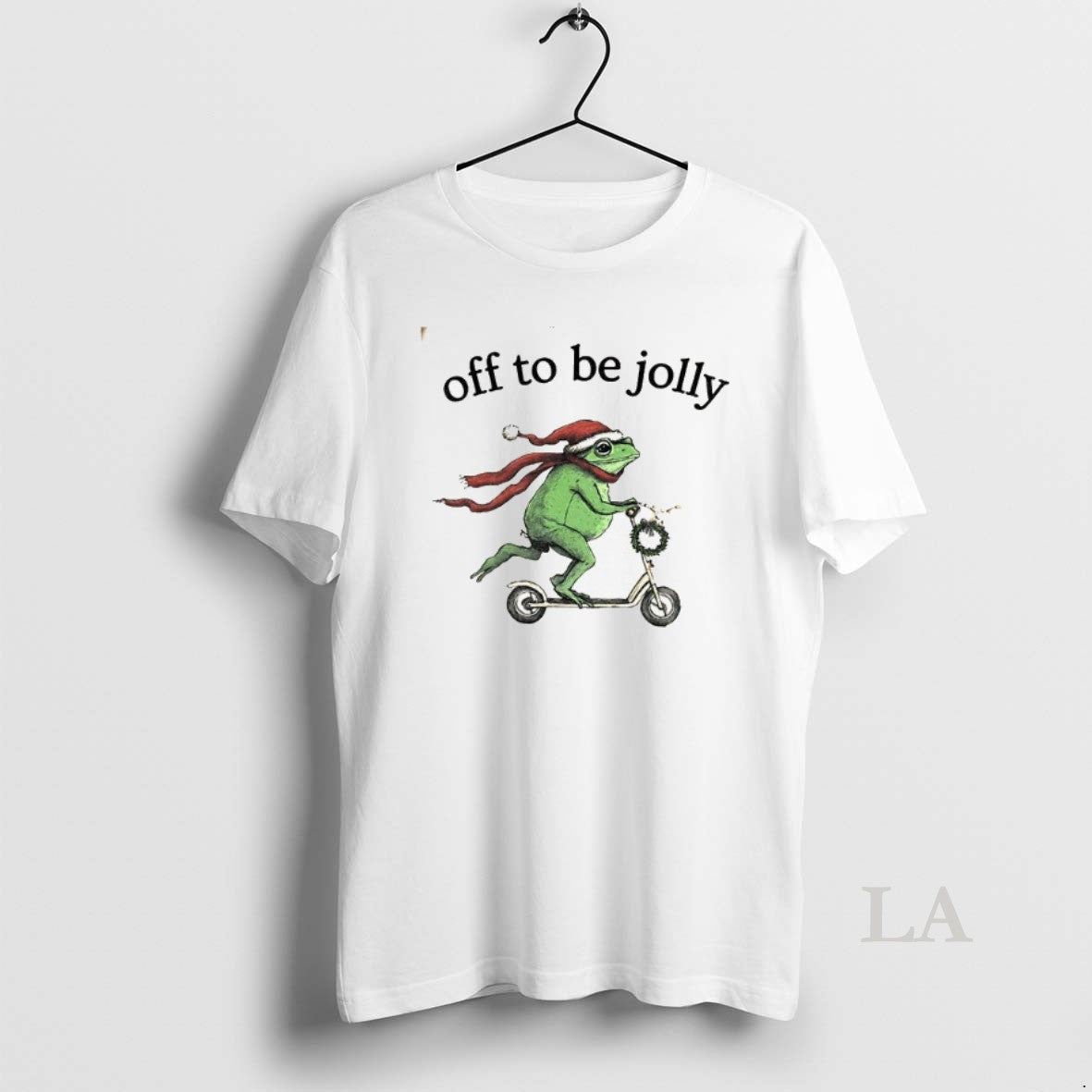 Original Silly Frog Scooter Meme Off To Be Jolly Merry Christmas Shirt Hoodie Sweatshirt | PurePodTees.com