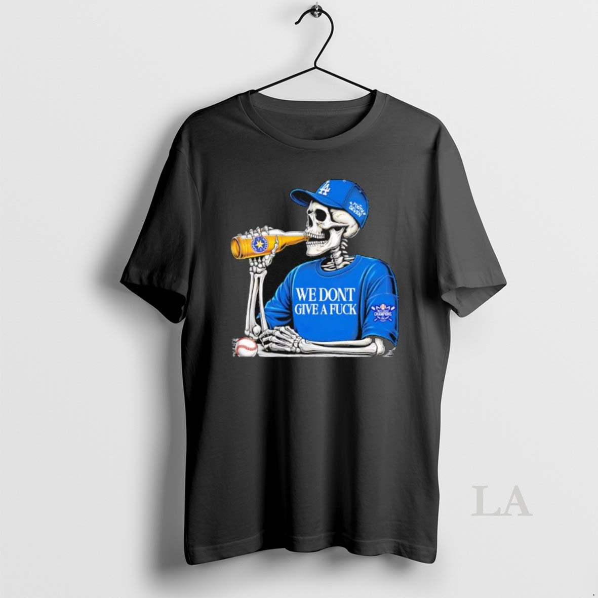Original Skeleton La Dodgers We Dont Give A Fuck Shirt Hoodie Sweatshirt | PurePodTees.com