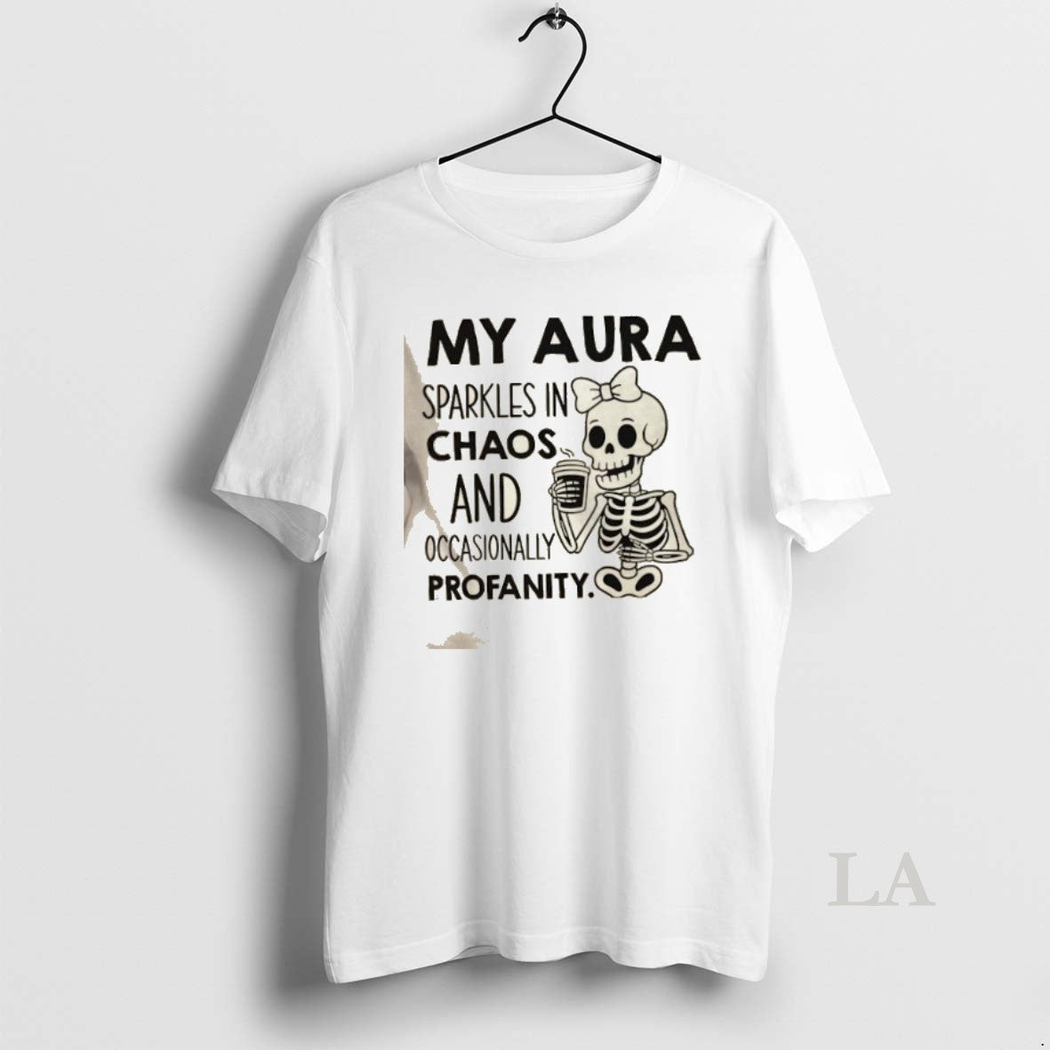 Original Skeleton My Aura Sparkles In Chaos And Occasionally Profanity Shirt Hoodie Sweatshirt | PurePodTees.com