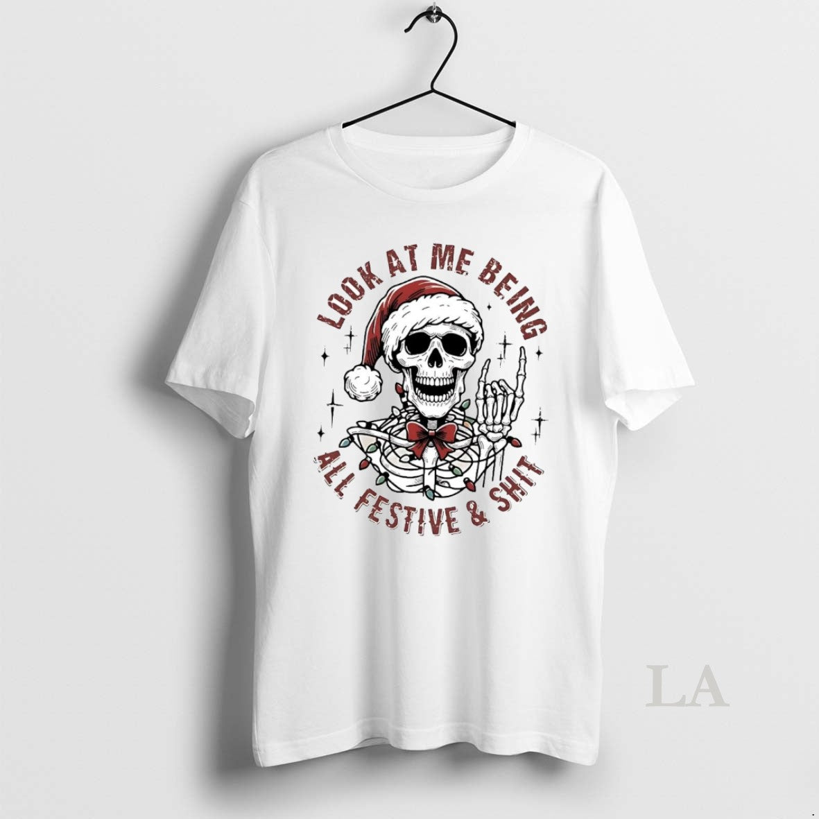 Original Skull Look At Me Being All Festive And Shit Christmas Shirt Hoodie Sweatshirt | PurePodTees.com