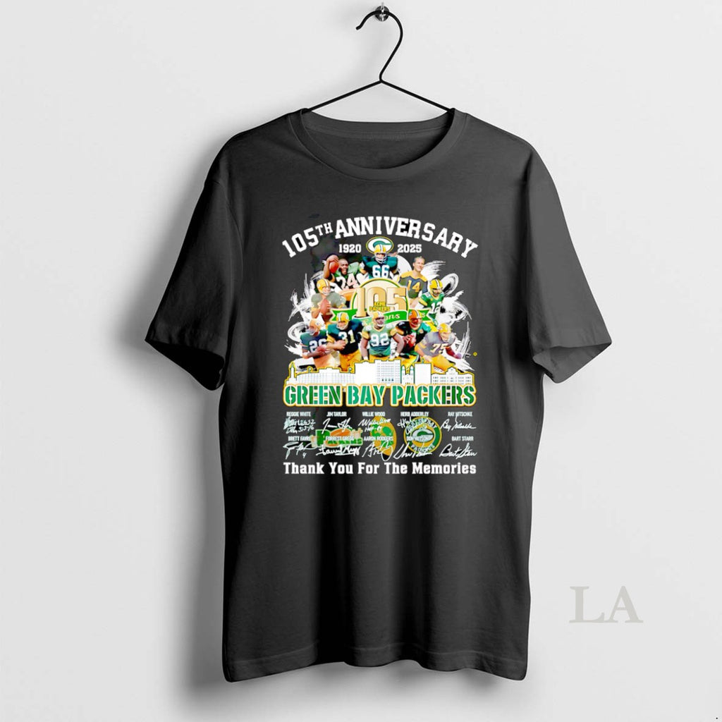 Original Skyline 105th Anniversary 1920 2025 Green Bay Packers Thank You For The Memories Shirt Hoodie Sweatshirt