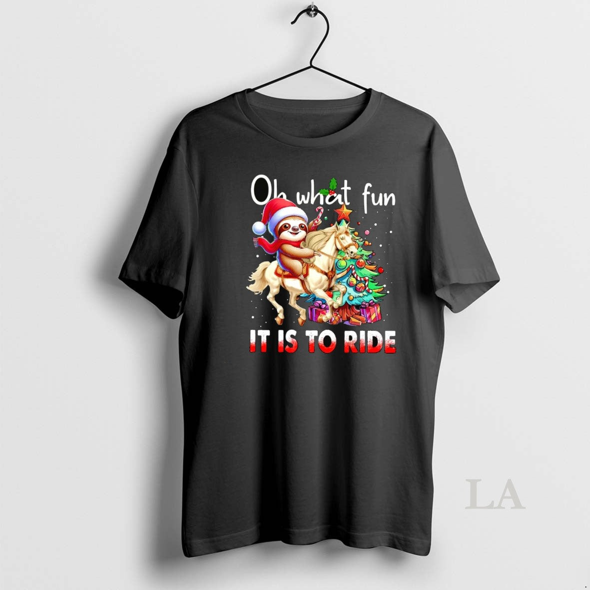 Original Sloth Riding Horse Oh What Fun It Is To Ride Christmas Shirt Hoodie Sweatshirt | PurePodTees.com
