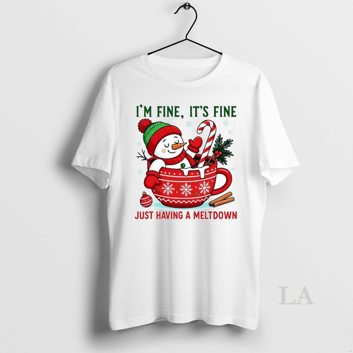 Original Snowman Im Fine Its Fine Just Having A Meltdown Christmas Shirt Hoodie Sweatshirt | PurePodTees.com