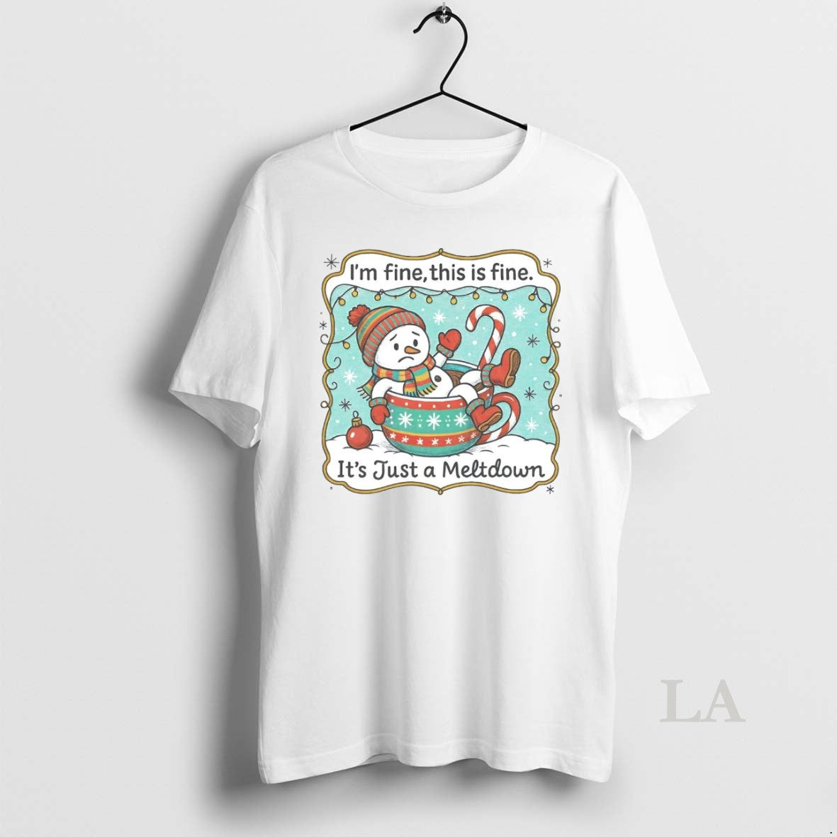 Original Snowman Im Fine This Is Fine Its Just A Meltdown Christmas Shirt Hoodie Sweatshirt | PurePodTees.com