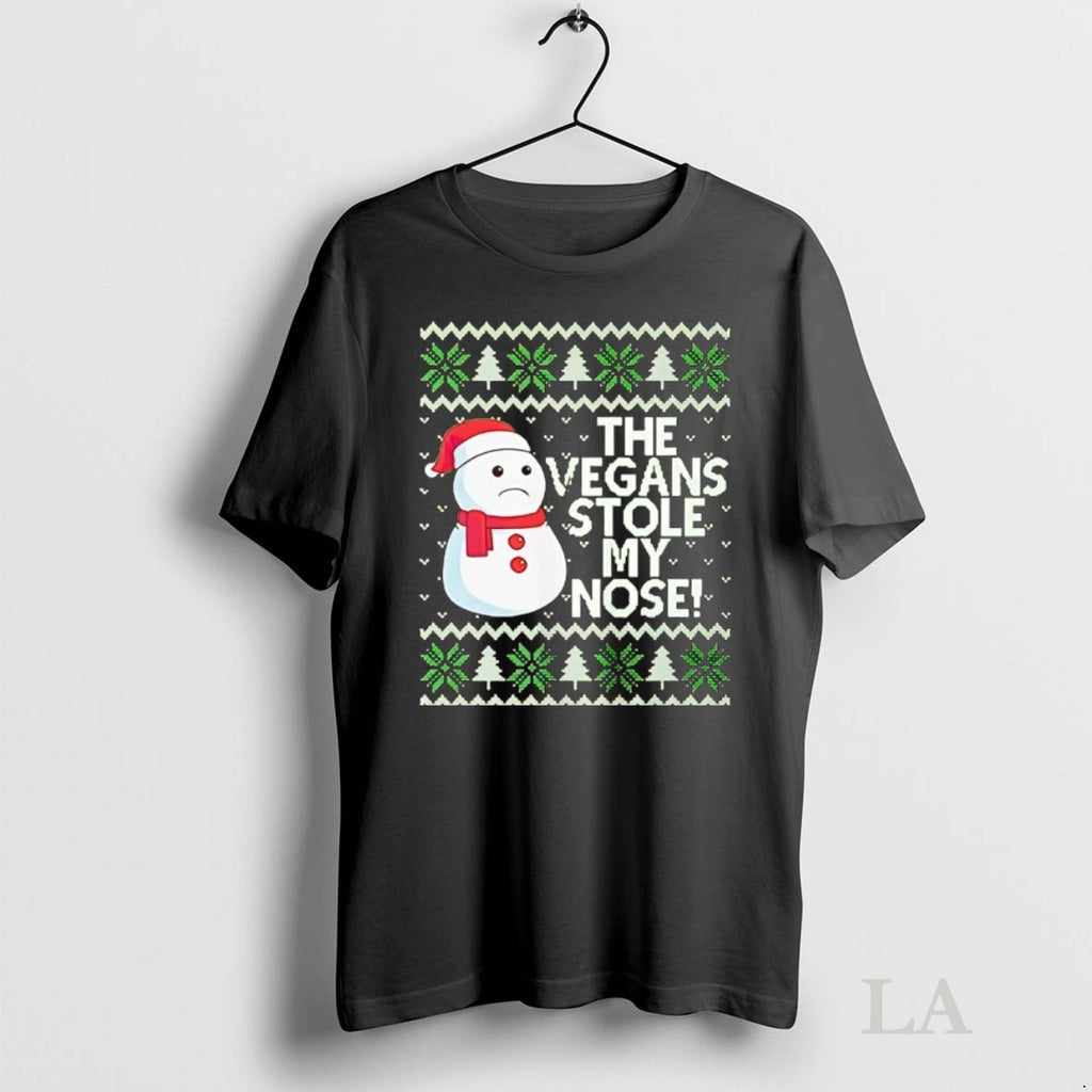 Original Snowman The Vegans Stole My Nose Christmas Shirt Hoodie Sweatshirt | PurePodTees.com