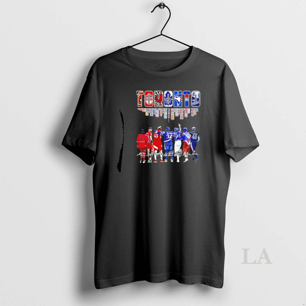 Original Sports In Toronto City Skyline Players Signatures Shirt Hoodie Sweatshirt | PurePodTees.com