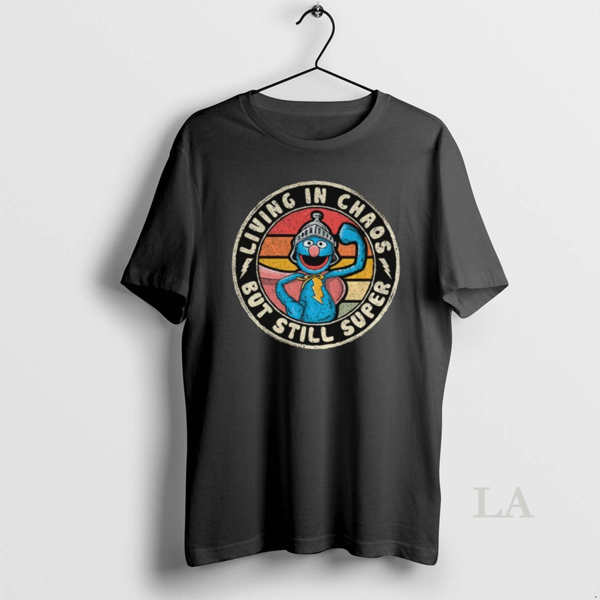 Original Super Grover Brooch Living In Chaos But Still Super Shirt Hoodie Sweatshirt | PurePodTees.com