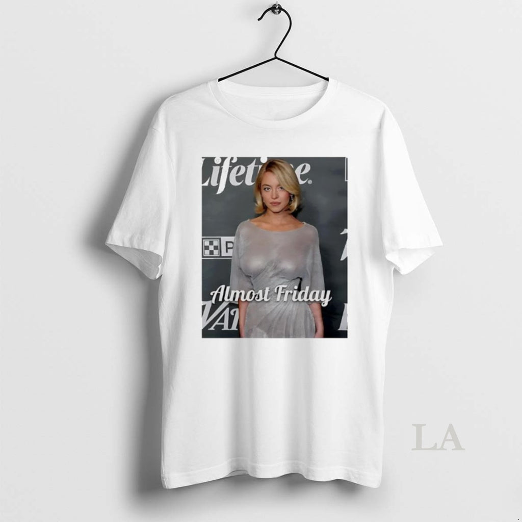 Original Sydney Sweeney In See Through Almost Friday Photo Shirt Hoodie Sweatshirt | PurePodTees.com
