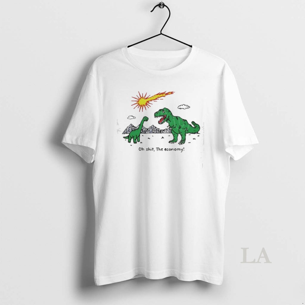 Original T Rex And Apatosaurus Falling Meteor Oh Shit The Economy