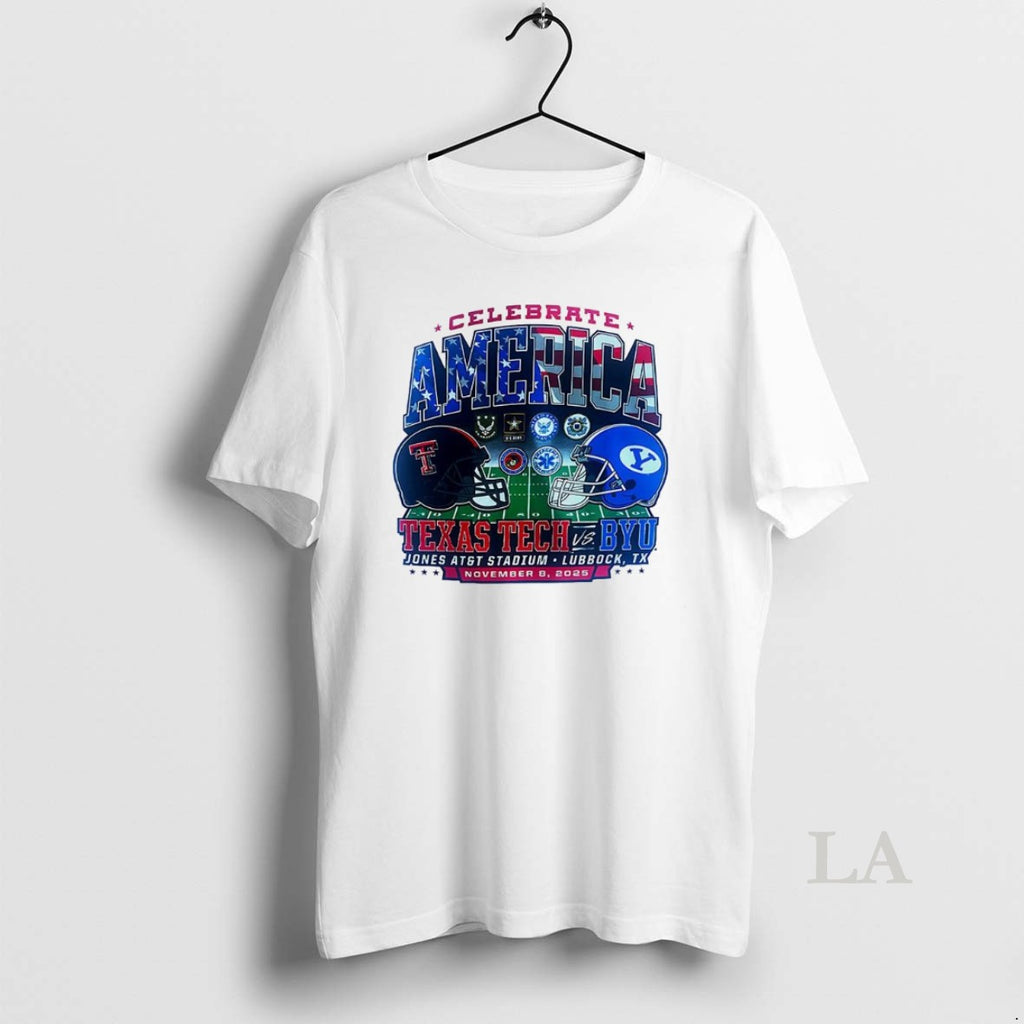 Original Texas Tech Red Raiders Vs Byu Cougars Ncaa 2025 Celebrate America Helmet Shirt Hoodie Sweatshirt | PurePodTees.com
