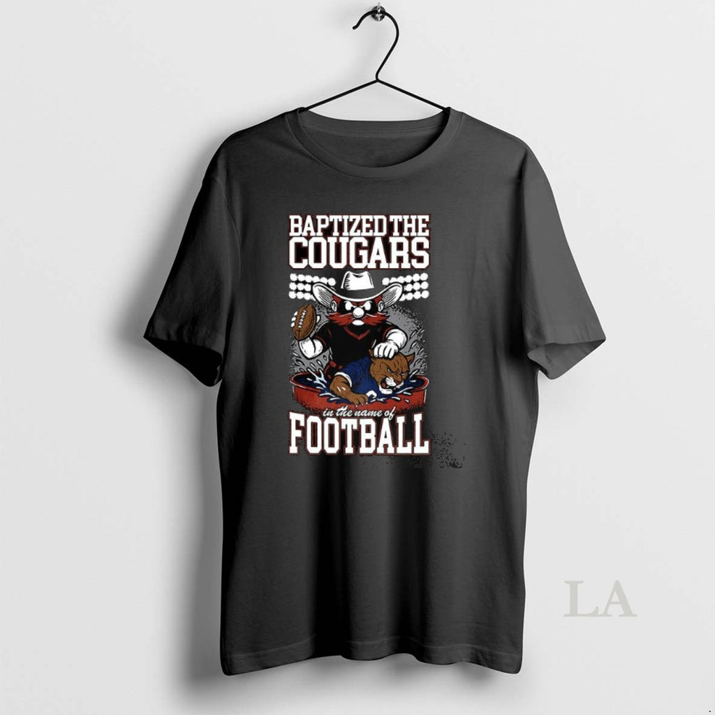 Original Texas Tech Red Raiders Vs Byu Cougars Baptized The Cougars Shirt Hoodie Sweatshirt | PurePodTees.com