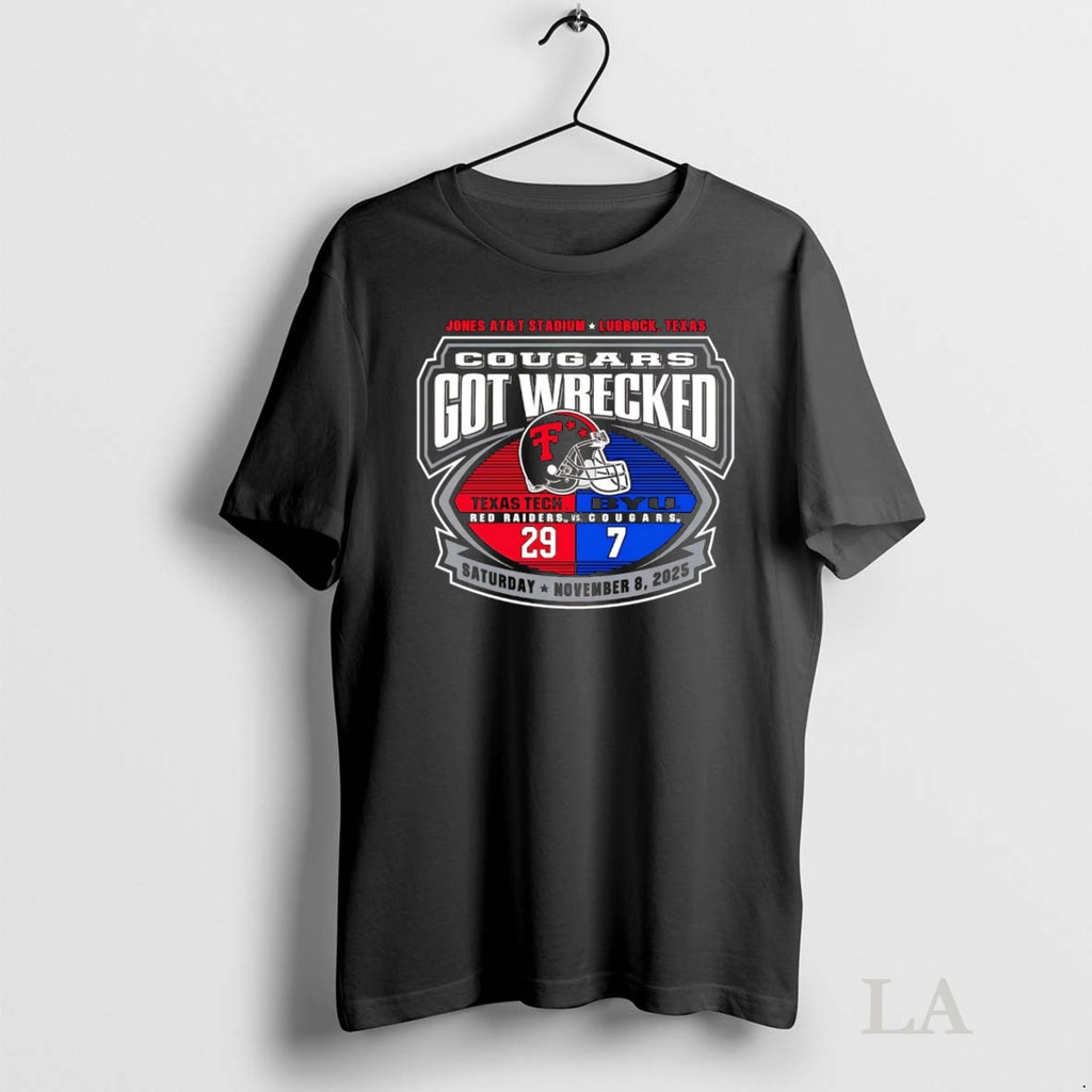 Original Texas Tech Red Raiders Vs Byu Cougars Got Wrecked 2025 Shirt Hoodie Sweatshirt | PurePodTees.com