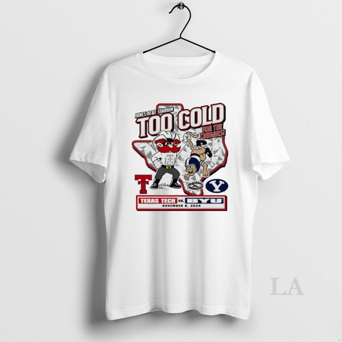 Original Texas Tech Vs Byu 2025 Too Cold For The Cougars Gameday Mascot Shirt Hoodie Sweatshirt | PurePodTees.com