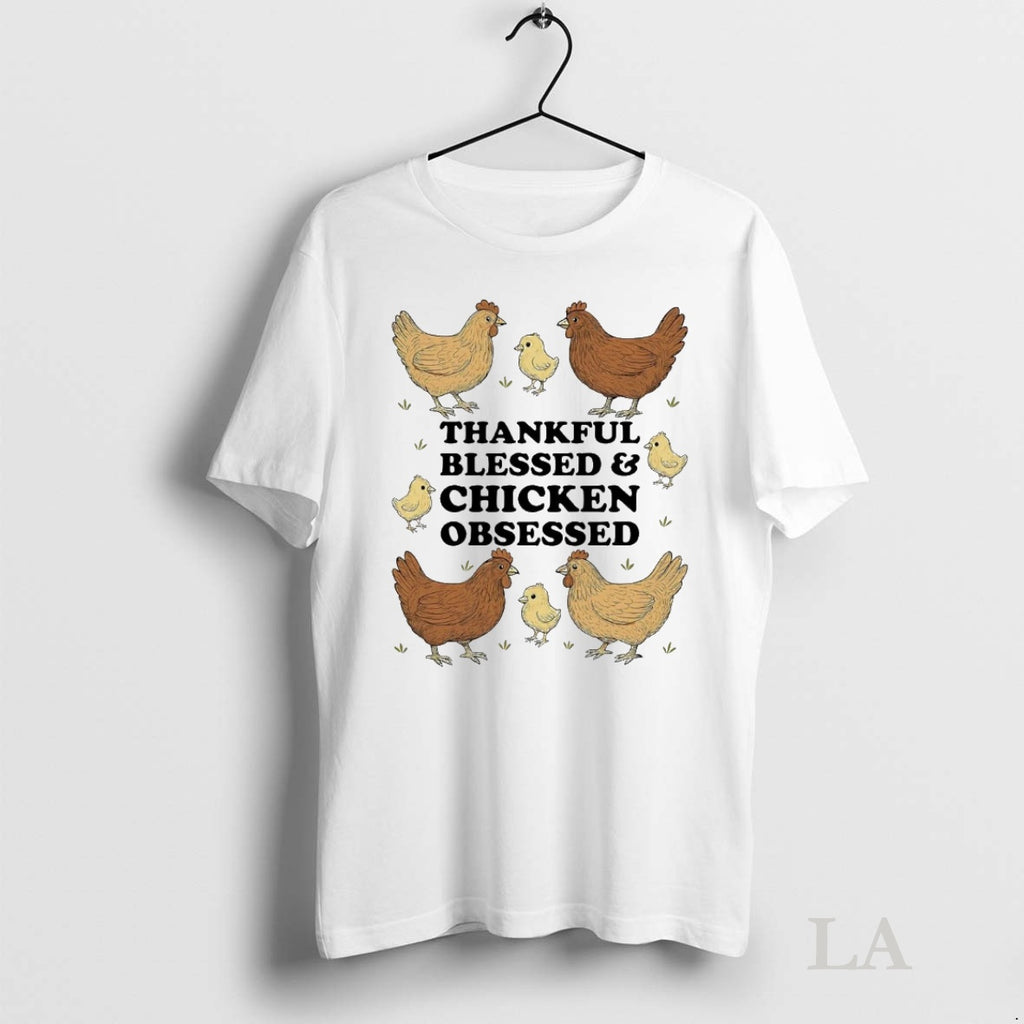 Original Thankful Blessed And Chicken Obsessed Thanksgiving Shirt Hoodie Sweatshirt | PurePodTees.com