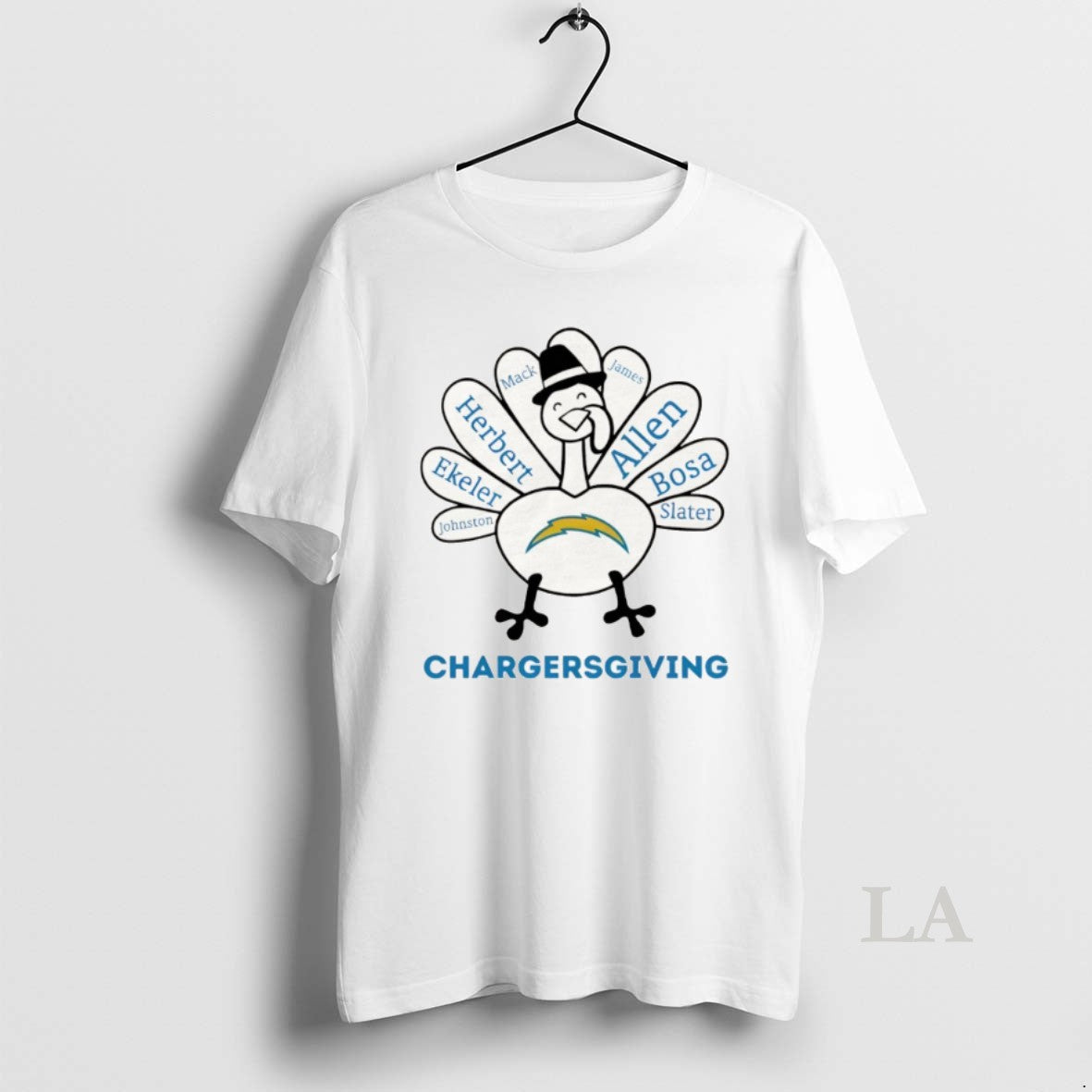 Original Thanksgiving With Los Angeles Chargers Heroes Shirt Hoodie Sweatshirt | PurePodTees.com