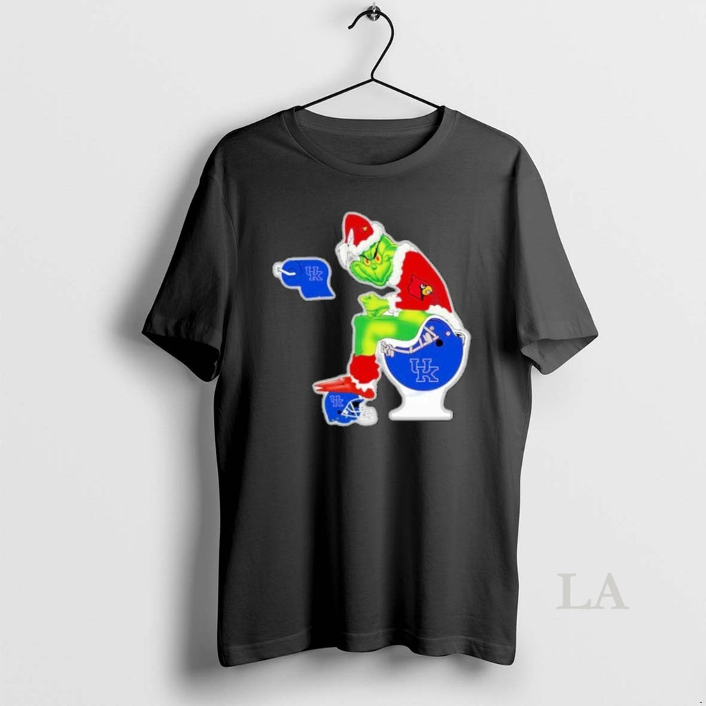 Original The Grinch Louisville Cardinals Sitting On Toilet Kentucky Wildcats Xmas Holiday Christmas