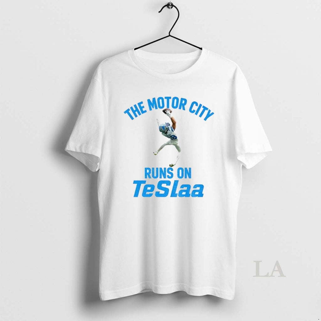 Original The Motor City Runs On Teslaa Detroit Lions Shirt Hoodie Sweatshirt | PurePodTees.com