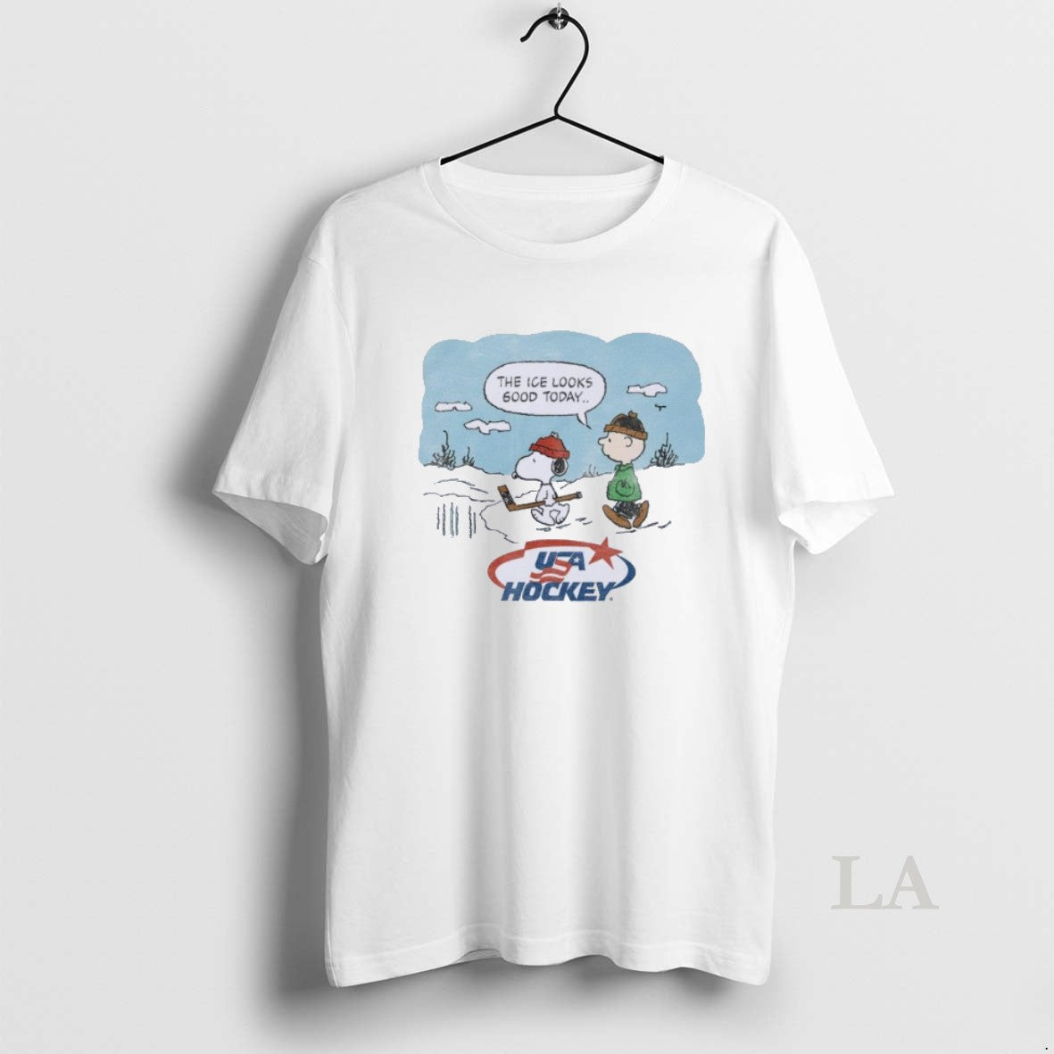 Original The Peanuts X Usa Hockey The Ice Looks Good Today Shirt Hoodie Sweatshirt | PurePodTees.com