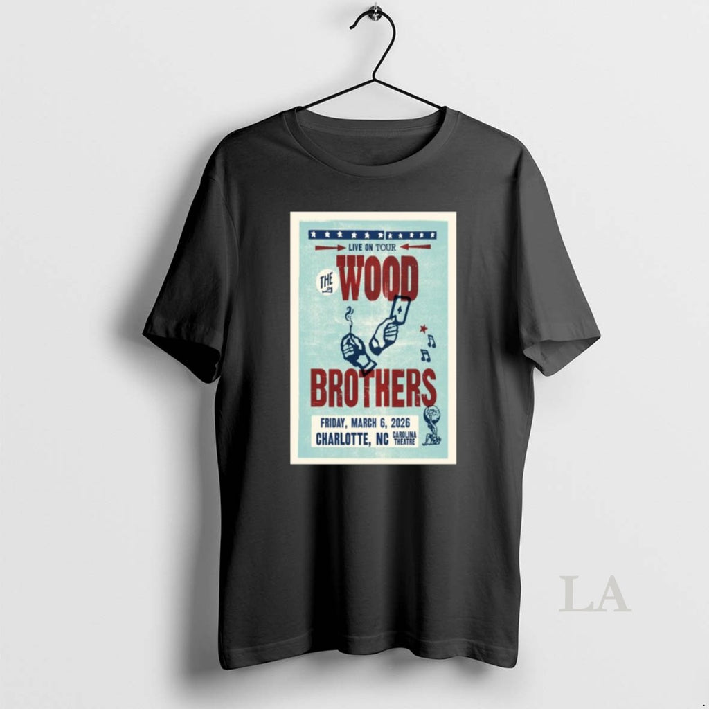 Original The Wood Brothers Charlotte Nc March 6 2026 Concert Long Sleve Shirt Hoodie Sweatshirt | PurePodTees.com