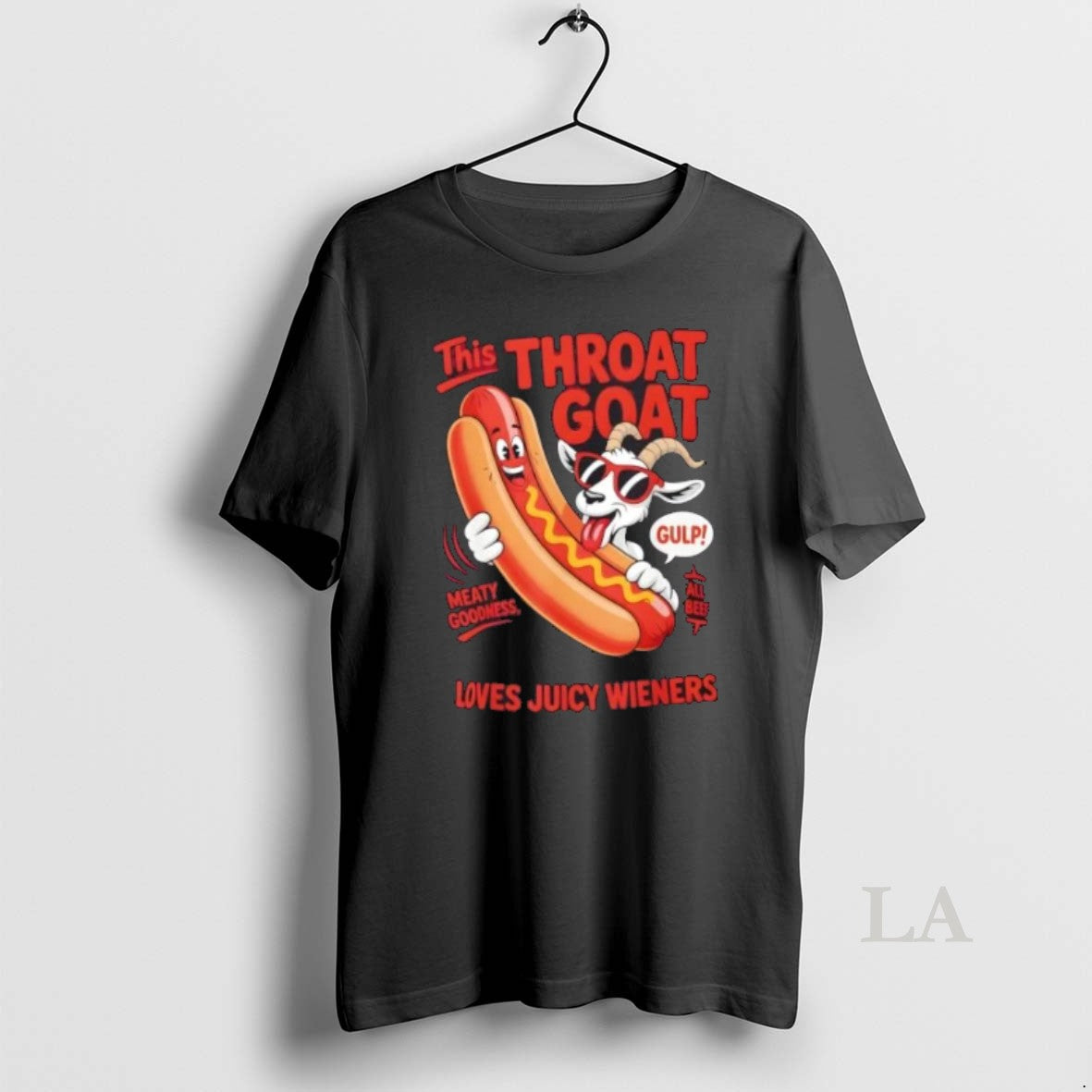 Original This Throat Goat Hotdog Humor Loves Juicy Wieners Shirt Hoodie Sweatshirt | PurePodTees.com