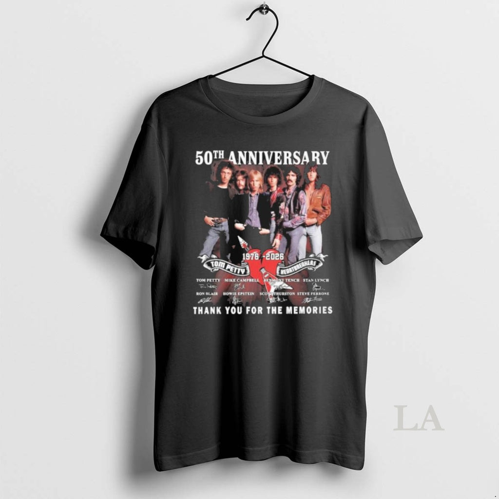 Original Tom Petty And Heartbreakers 50th Anniversary Thank You For The Memories Shirt Hoodie Sweatshirt | PurePodTees.com