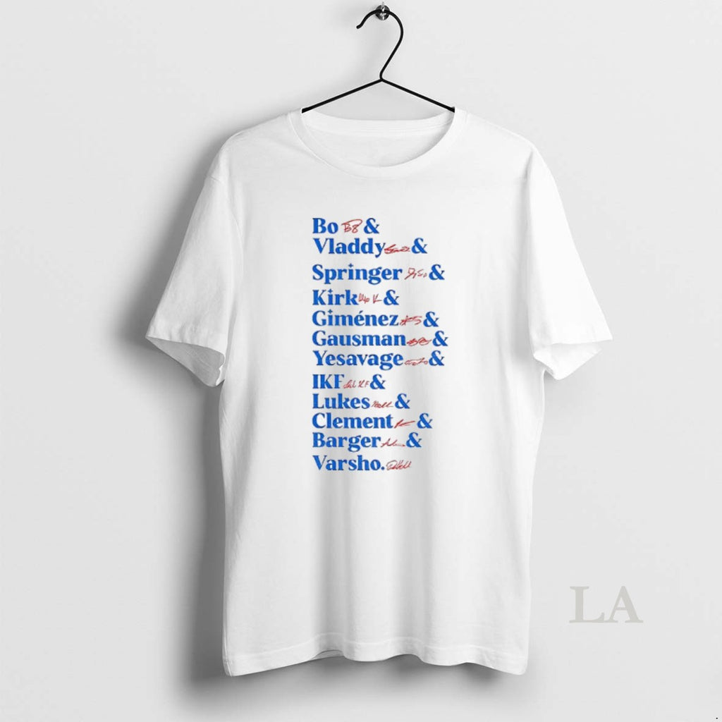 Original Toronto Blue Jays All Team Bo Vladdy Springer Kirk Gimenez Gausman Yesavage Mlb Baseball Shirt Hoodie Sweatshirt