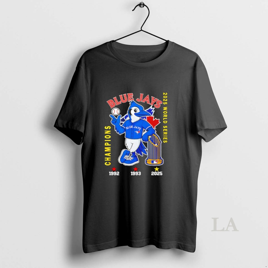 Original Toronto Blue Jays World Series Champions 2025 3 Time Mascot Shirt Hoodie Sweatshirt | PurePodTees.com