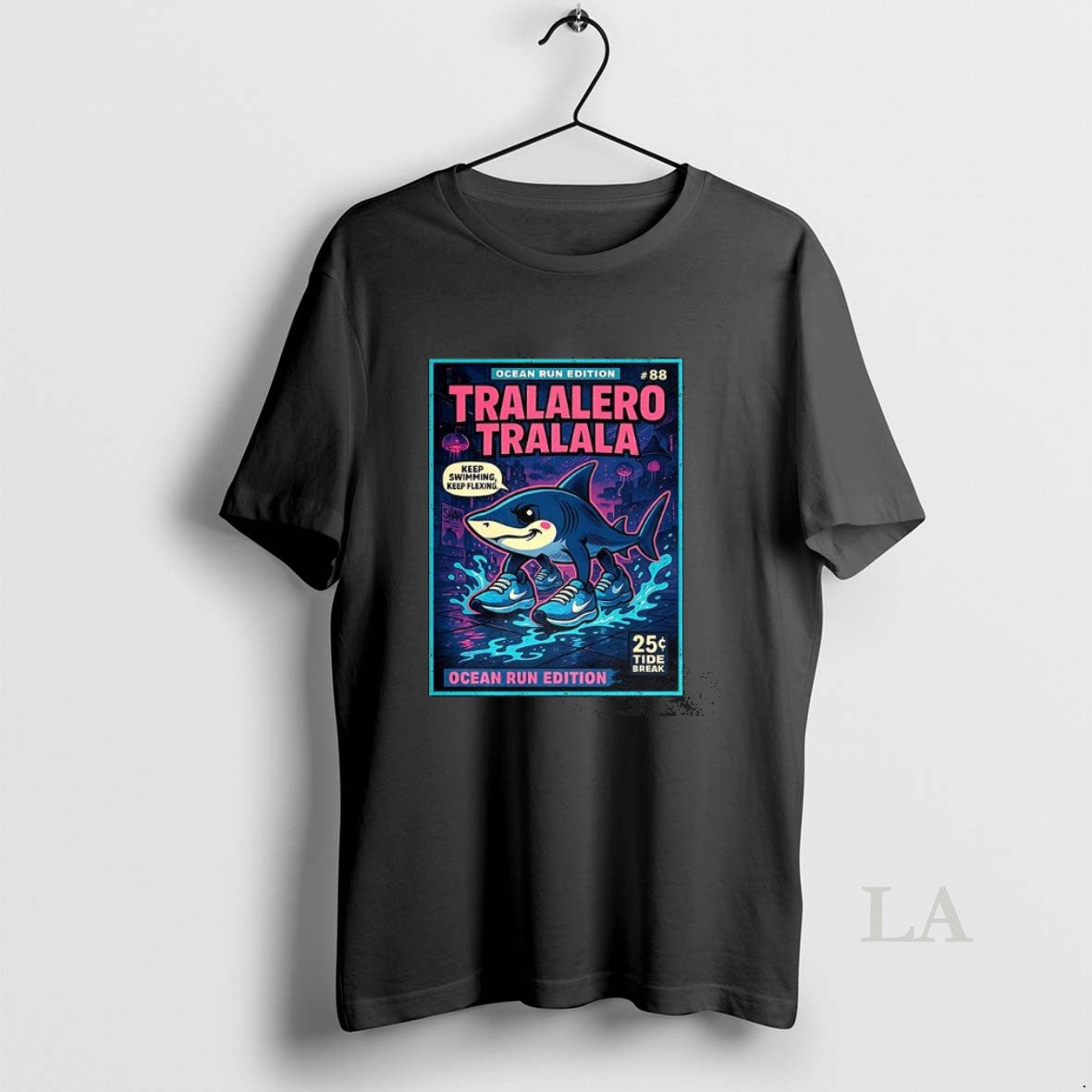 Original Tralalero Tralala Ocean Run Shark Meme Comic Keep Swimming Keep Flexing Shirt Hoodie Sweatshirt | PurePodTees.com