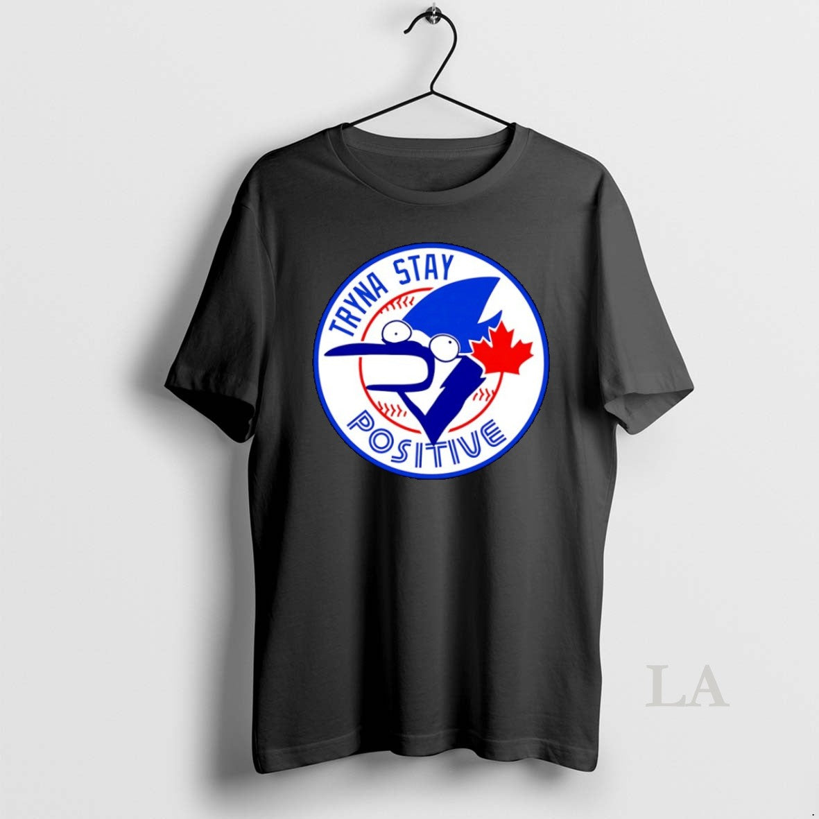 Original Tryna Stay Positive Toronto Blue Jays Baseball Logo Cartoon Shirt Hoodie Sweatshirt | PurePodTees.com