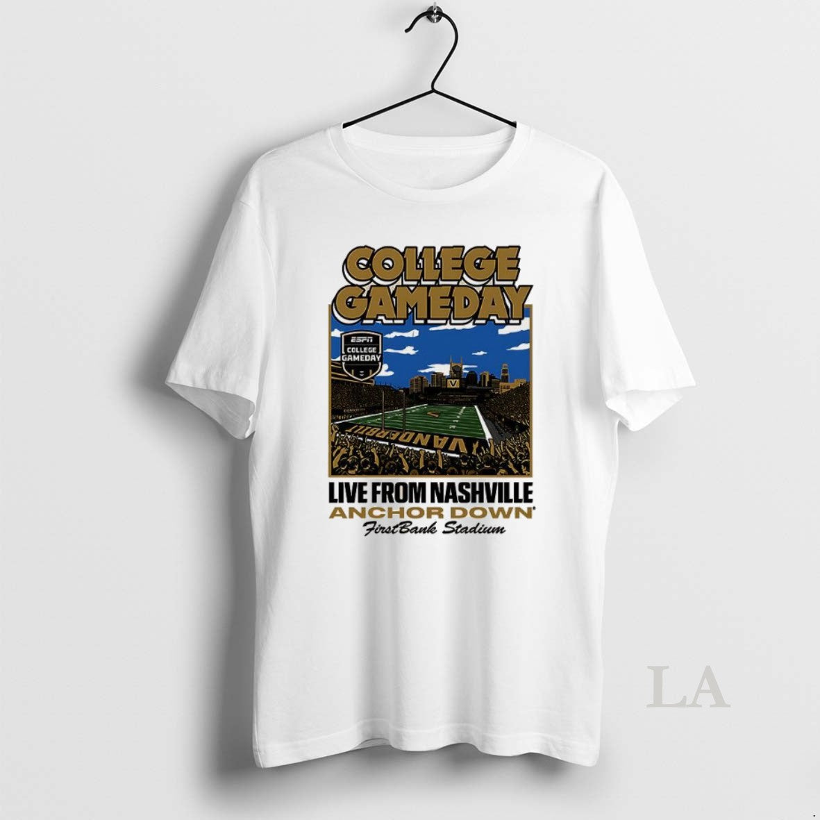 Original Vanderbilt Commodores Football College Gameday Live From Nashville Anchor Down Firstbank Stadium Shirt Hoodie...
