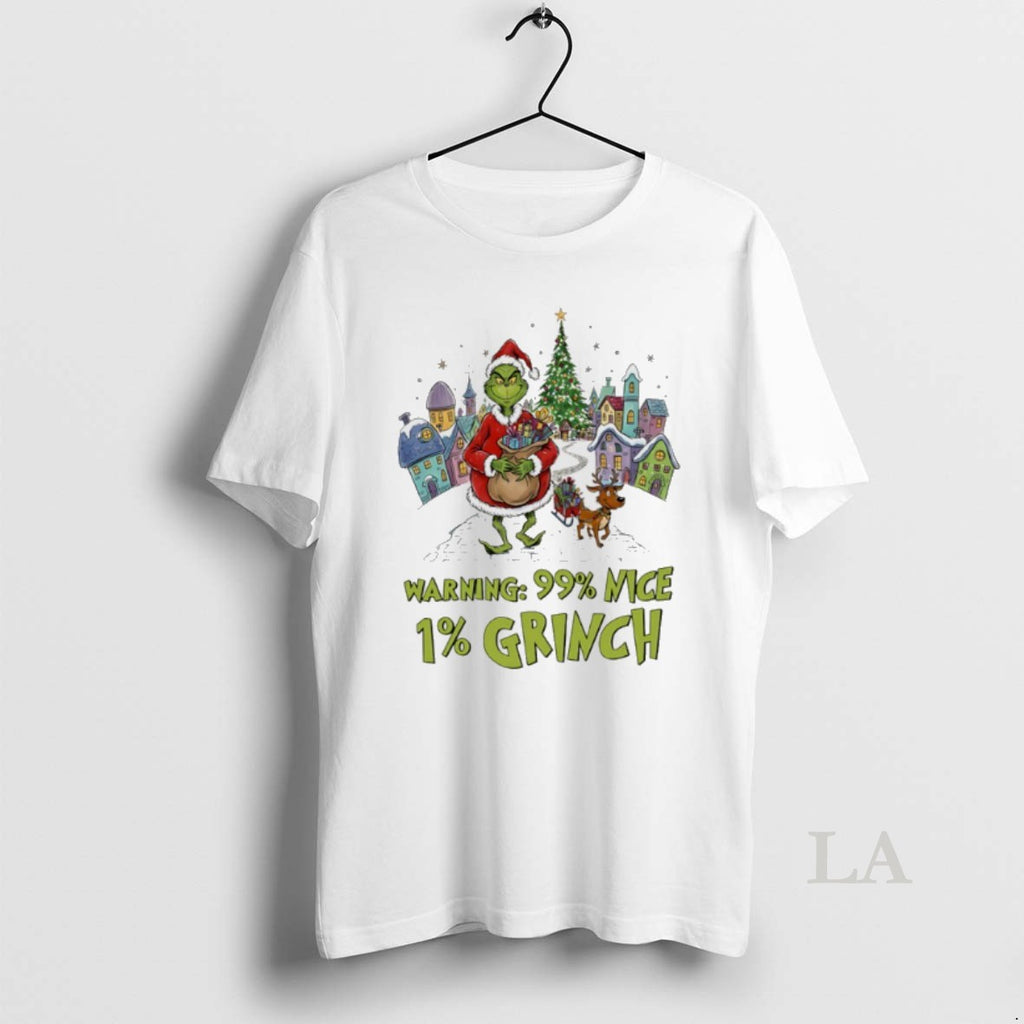 Original Warning 99 Percent Nice 1 Percent Grinch Christmas Shirt Hoodie Sweatshirt | PurePodTees.com